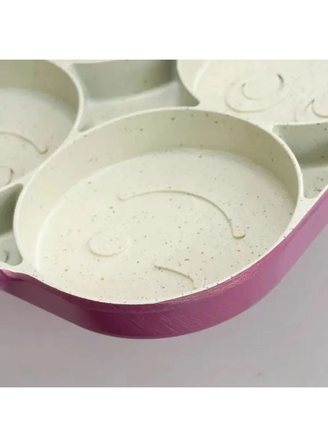Beige Cartoon 4 Cup Non Stick Egg Frying Pan Aluminum Alloy Maifan Stone Skillet - Image 4